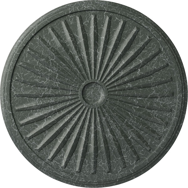 Ekena Millwork Leandros Medallion (Canopies up to 5"), 33 1/8"OD x 3 1/2"ID x 1 3/8"P, Athenian Green Crackle CM33LEAGC - main